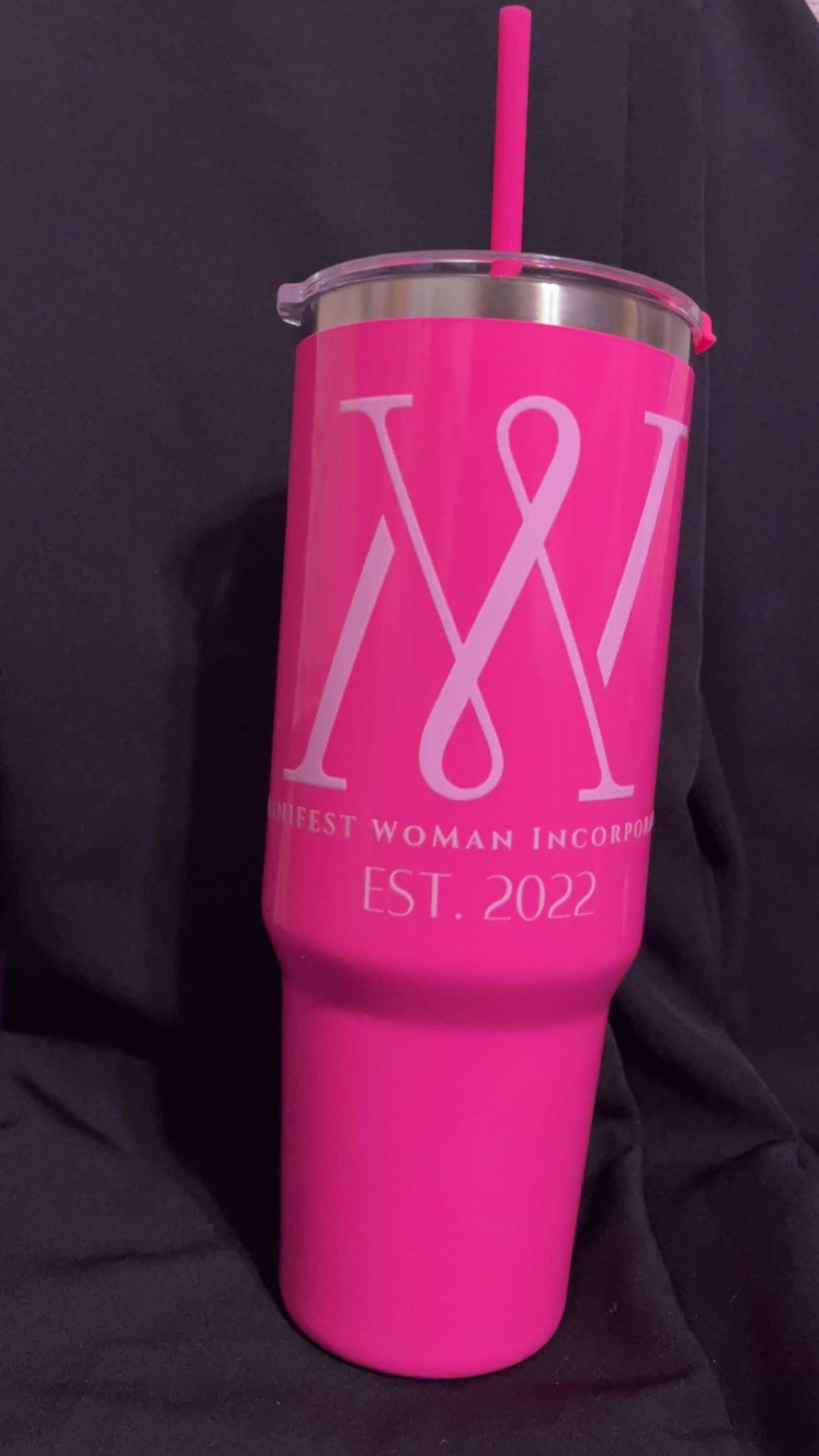MANIFEST Woman 32oz Tumbler — Hot Pink