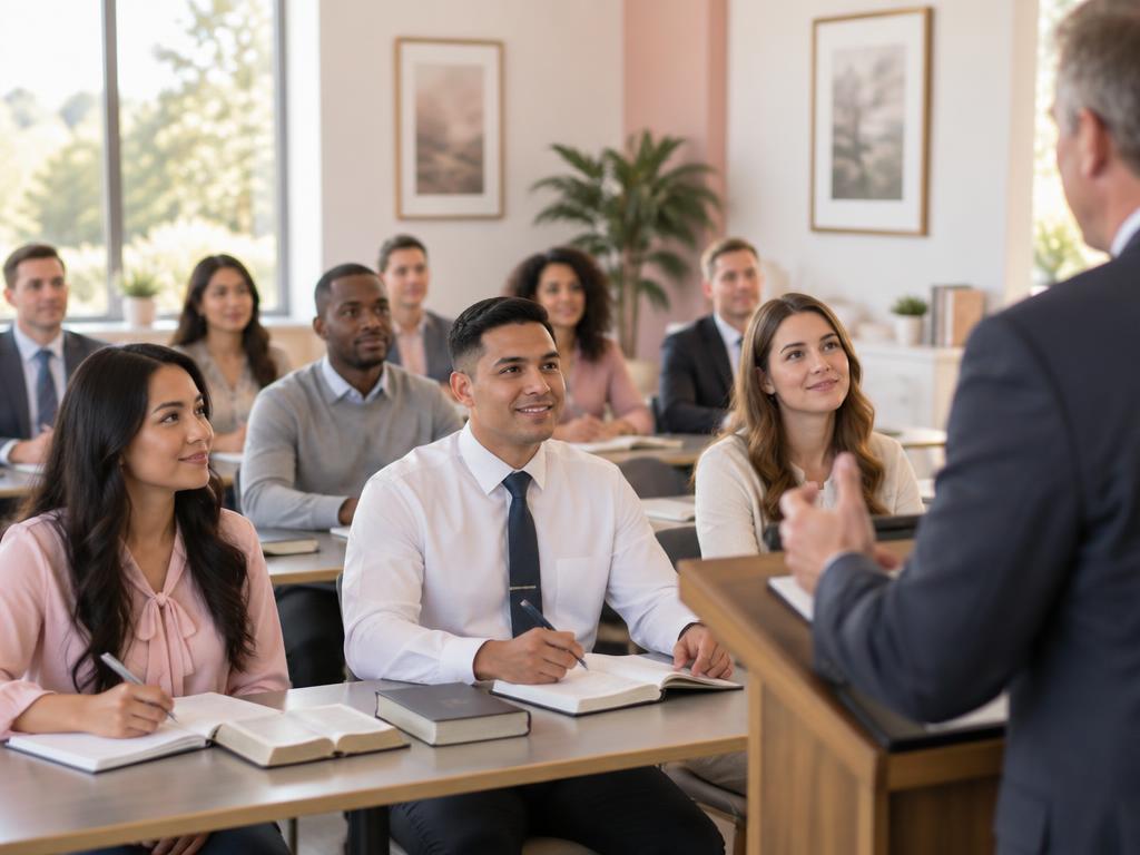 Diverse men and women learning together in a MWIPI Institute class